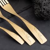 SUPREME GOLDEN 60 Gram Premium Cutlery Set Qareenay Manzil® branded thumbnail 2